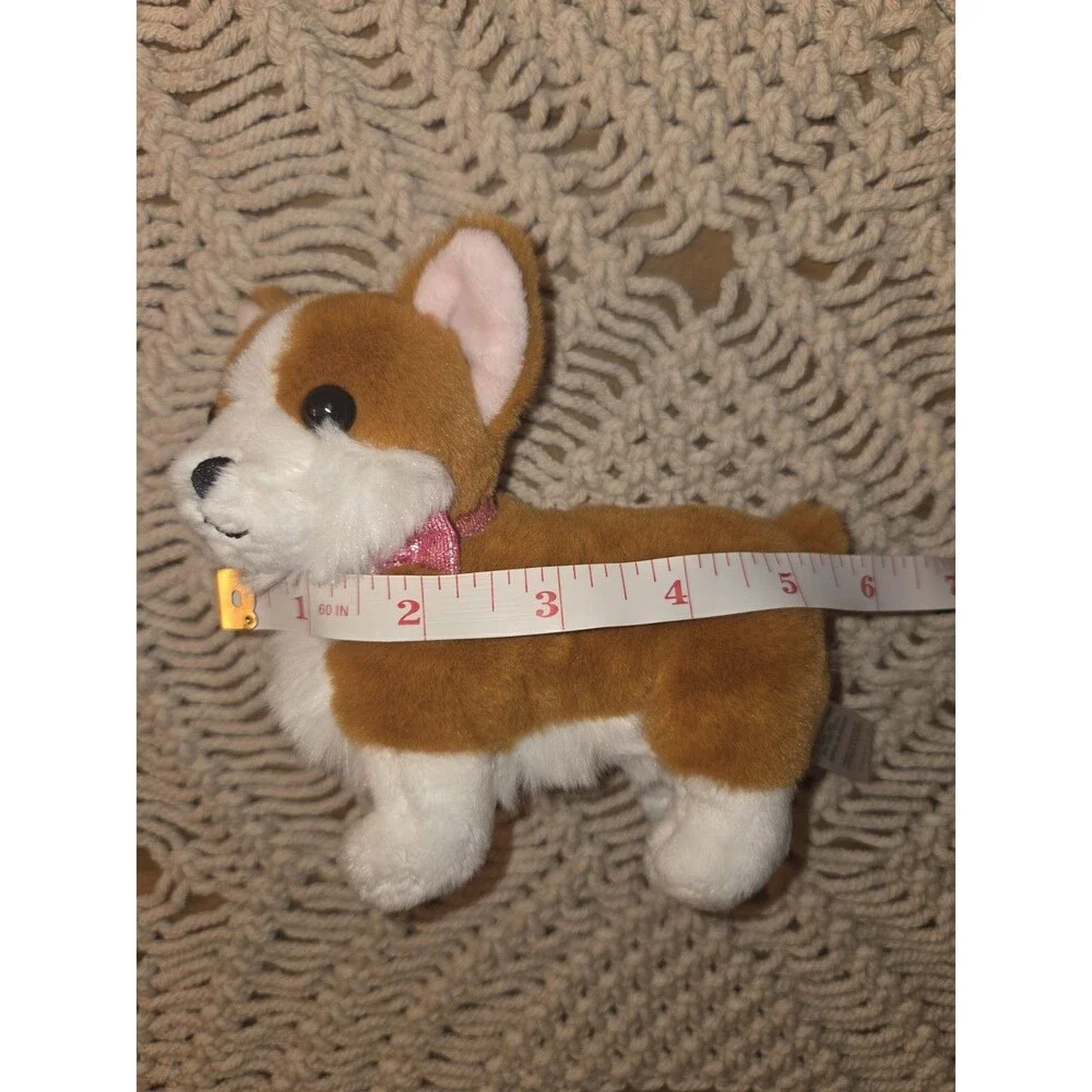 American Girl Mini Corgi Dog Plush Brown/White Pink Washable HRR32